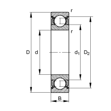 S 6315-2Z,  DIN 625-1 ˜ʵҪߴ, ɂg϶ܷ