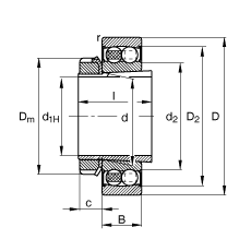 {S 2212-K-2RS-TVH-C3 + H312,  DIN 630  DIN 5415 ˜ʵҪߴ, F׺;oףɂȴܷ